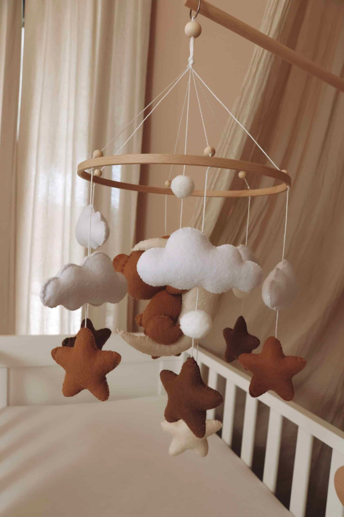 Handmade Sleeping Teddy baby mobile