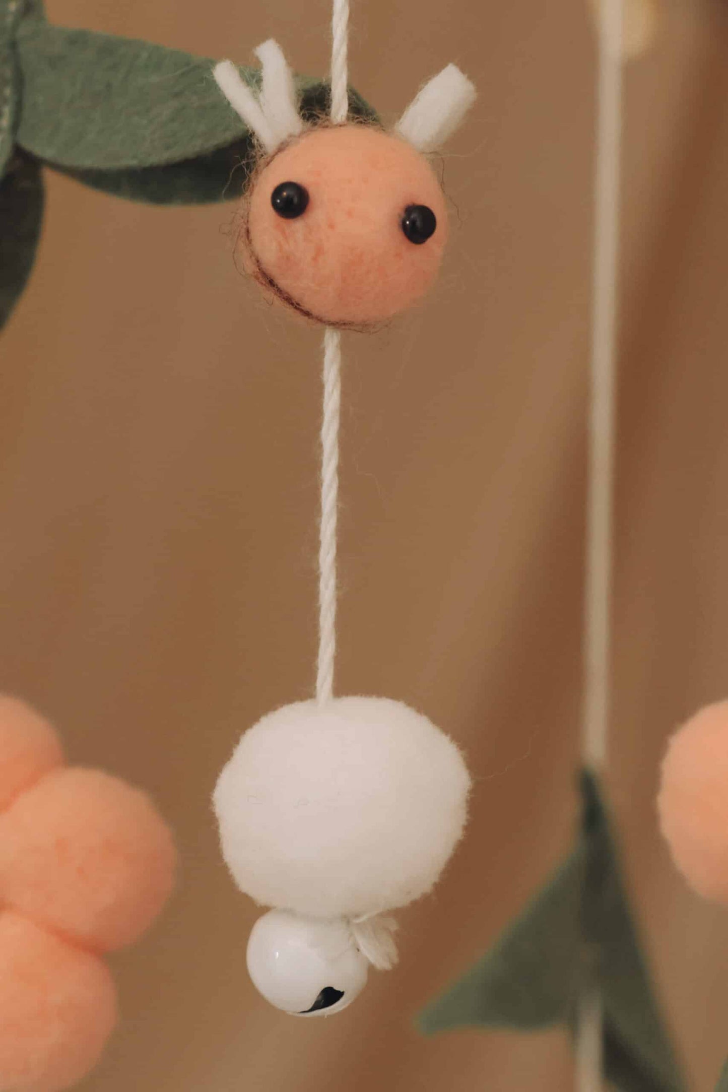 Handmade Pink Bees baby mobile