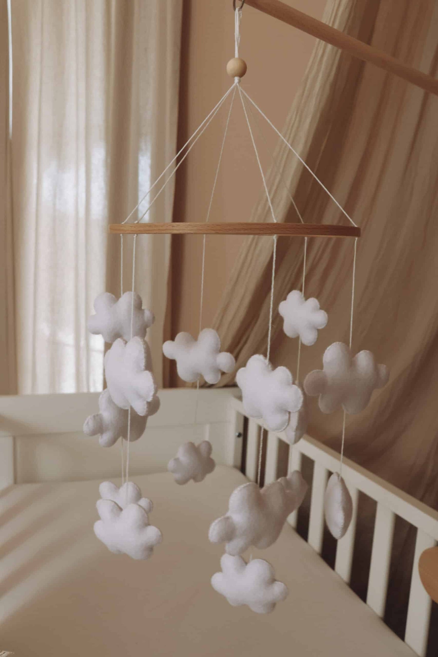Handmade Clouds baby mobile