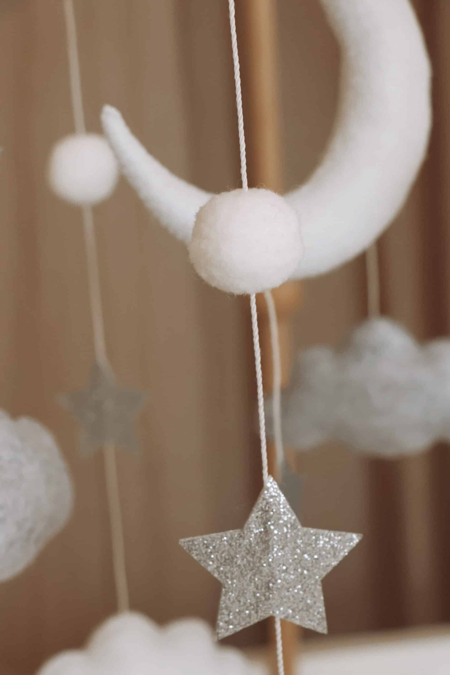 Handmade Moon And Stars baby mobile