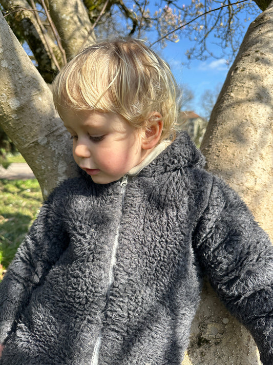 Baby/Kid Virgin Wool Jacket - Charcoal-0