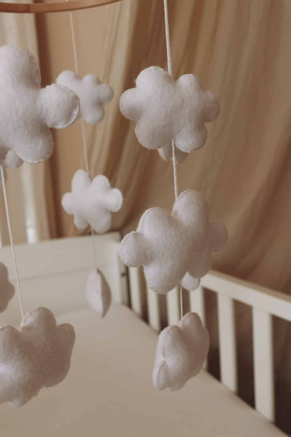 Handmade Clouds baby mobile