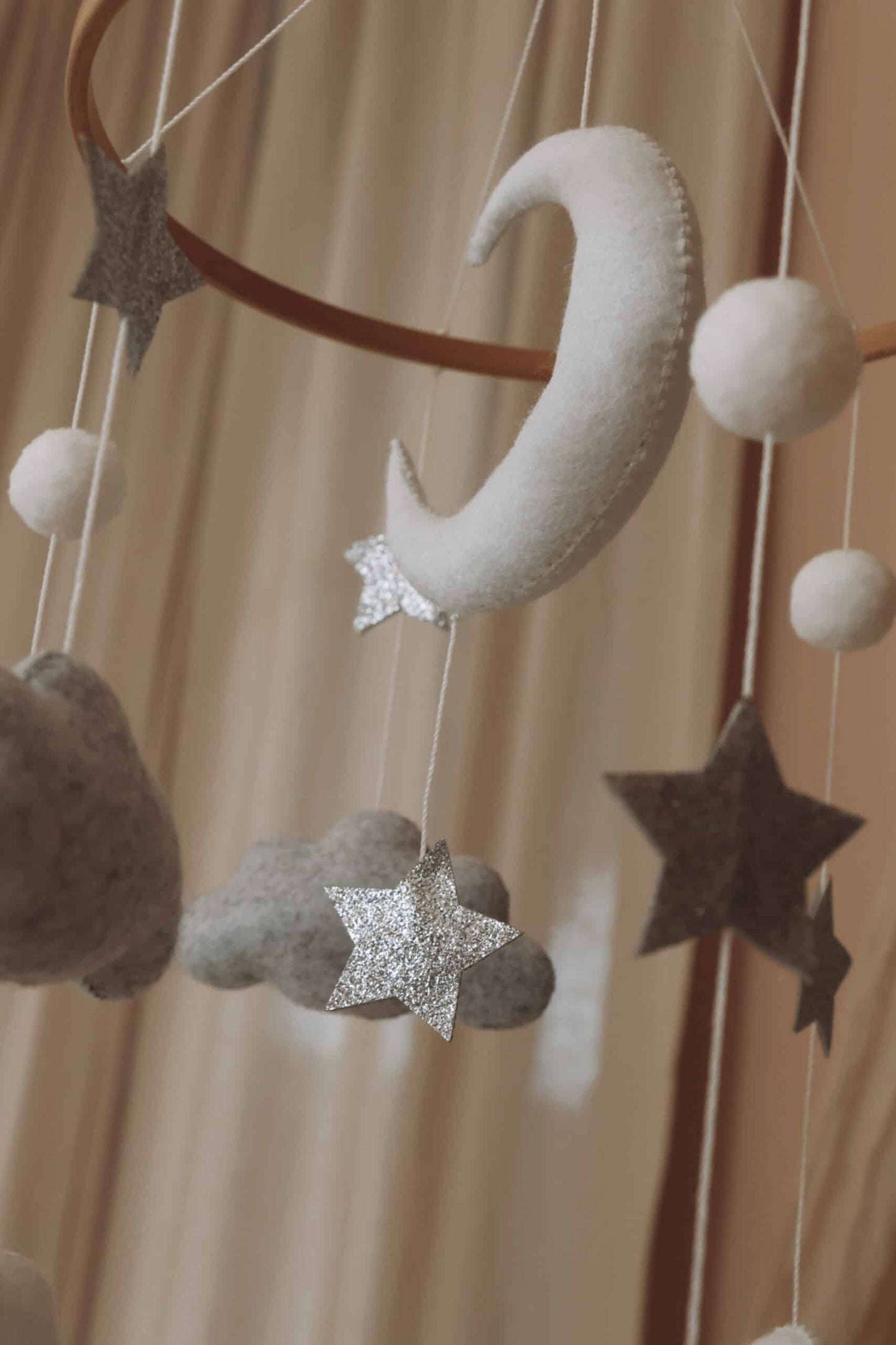 Handmade Moon And Stars baby mobile