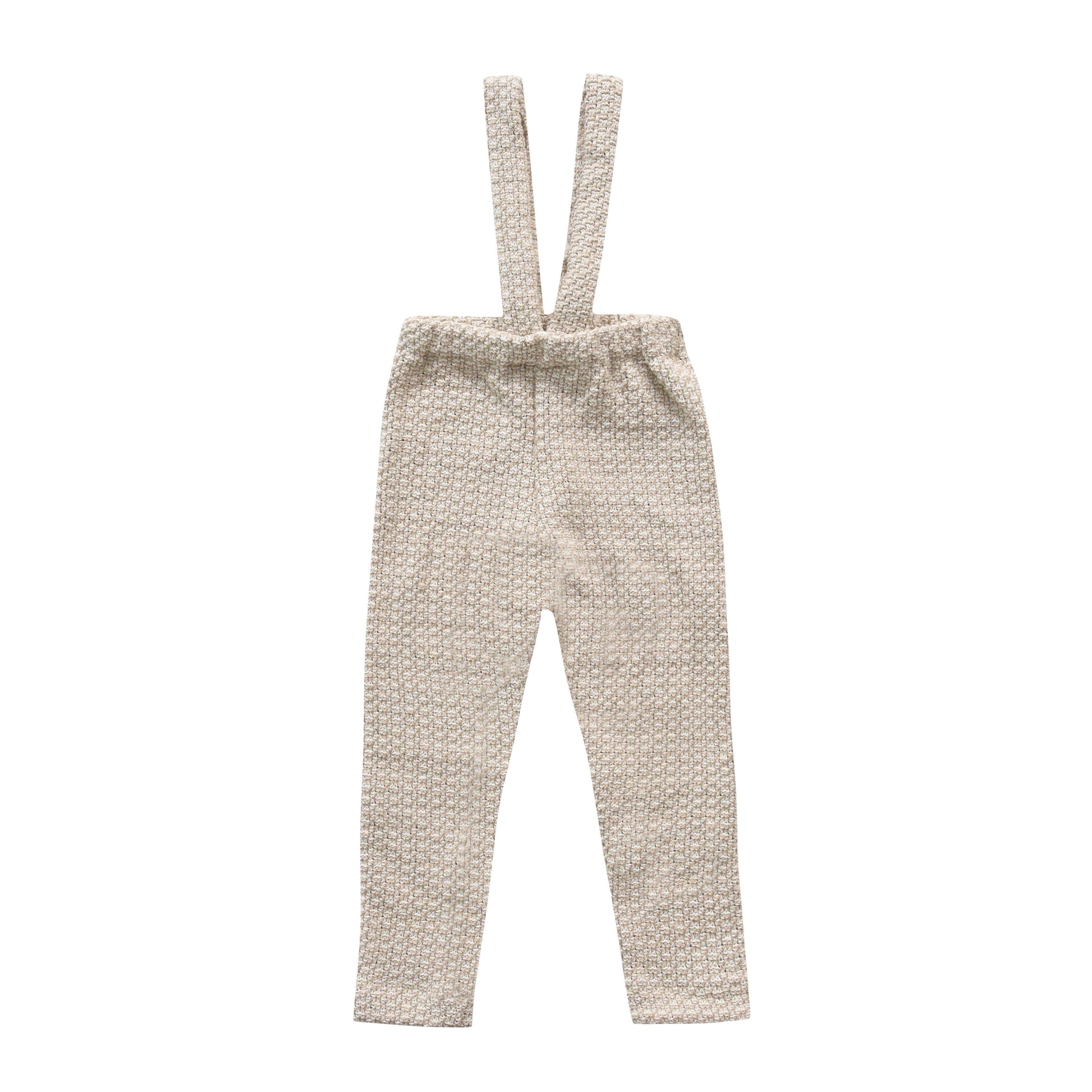 Linen Pants with Suspenders - Beige-0