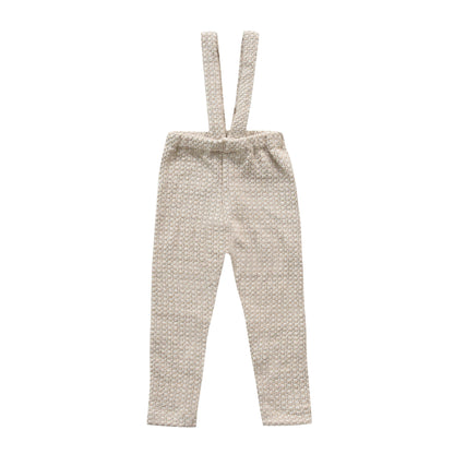 Linen Pants with Suspenders - Beige-0