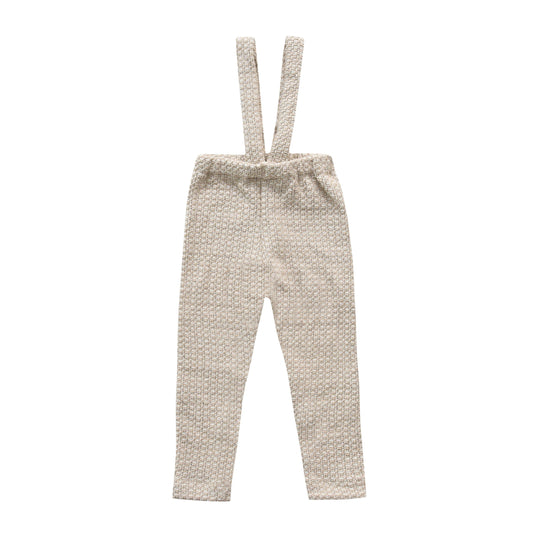 Linen Pants with Suspenders - Beige-0