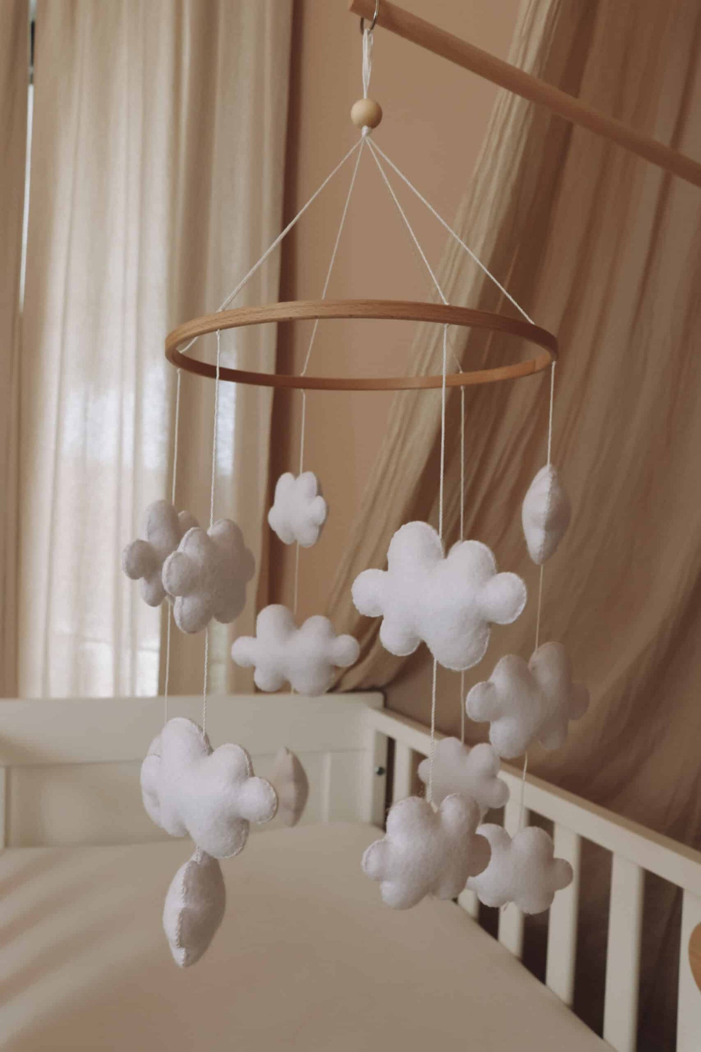 Handmade Clouds baby mobile