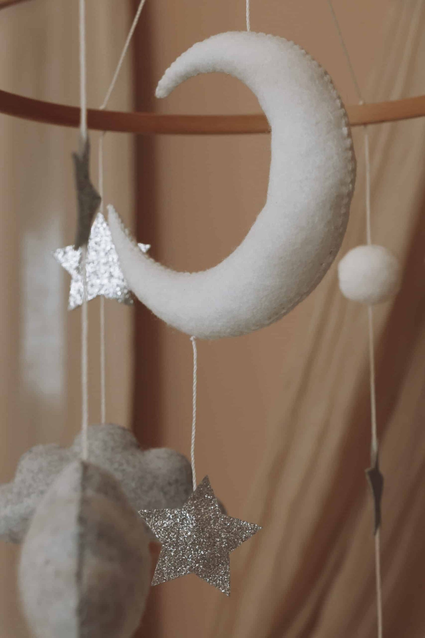 Handmade Moon And Stars baby mobile