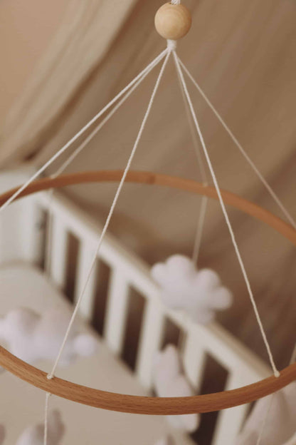 Handmade Clouds baby mobile