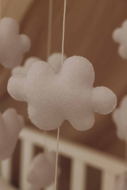 Handmade Clouds baby mobile