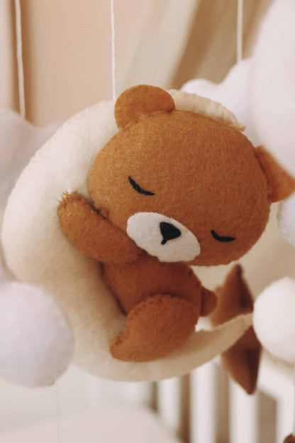 Handmade Sleeping Teddy baby mobile