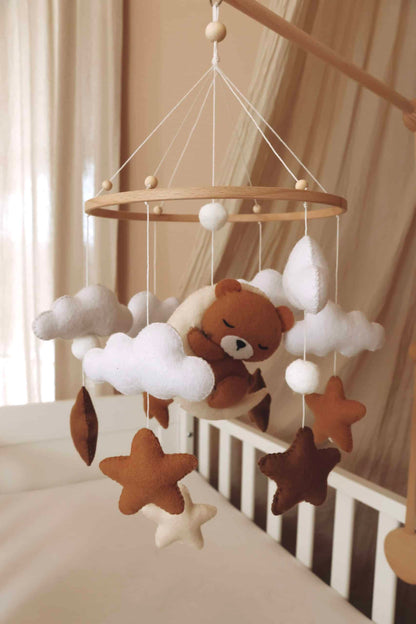 Handmade Sleeping Teddy baby mobile
