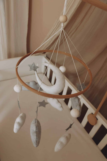 Handmade Moon And Stars baby mobile