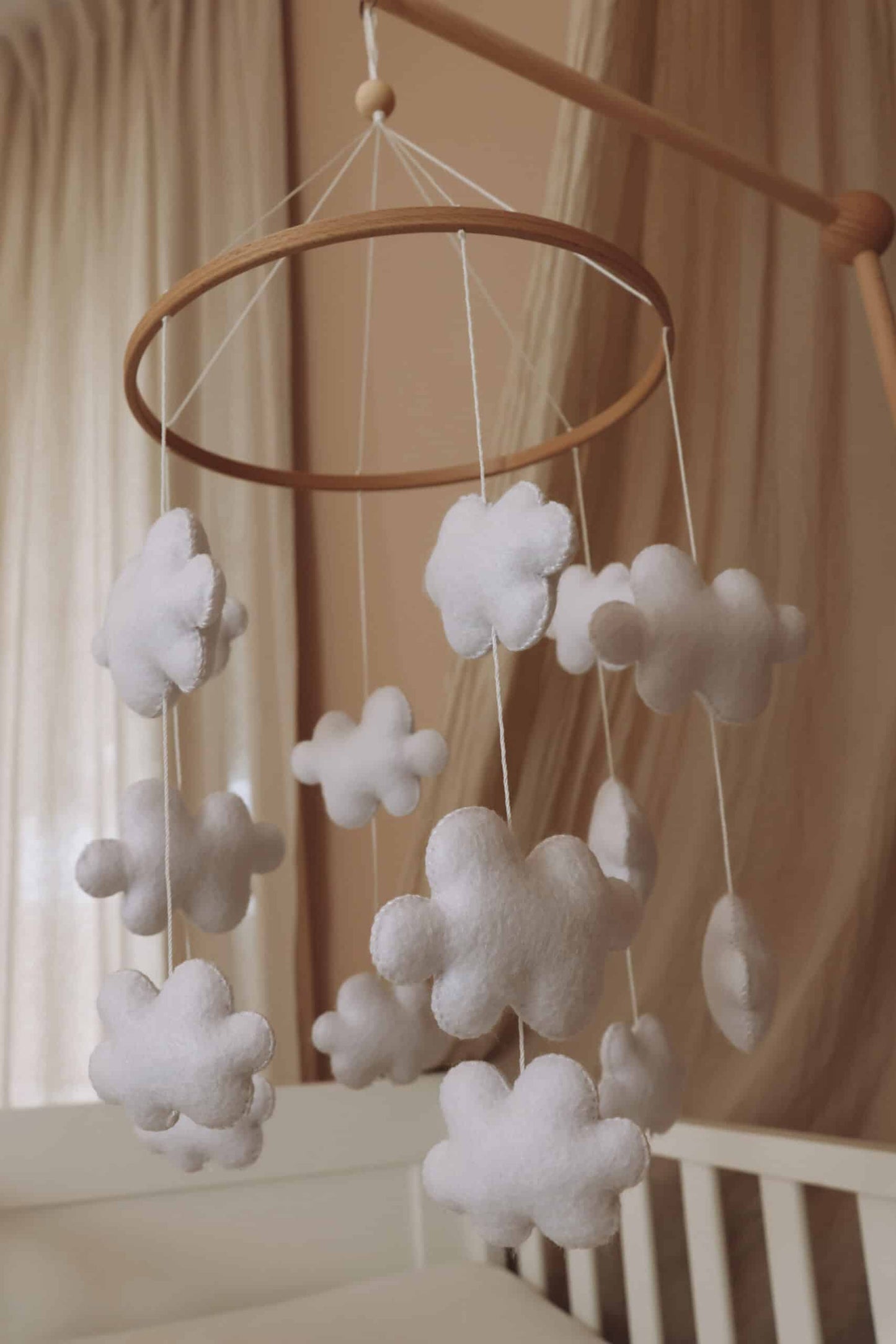 Handmade Clouds baby mobile