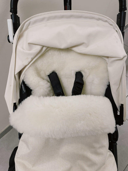 White Natural Sheepskin Stroller Sleeping Bag-4