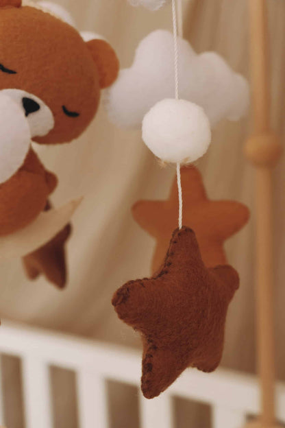 Handmade Sleeping Teddy baby mobile