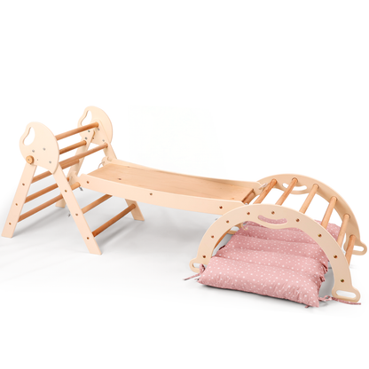 Montessori 4in1 Kletterdreieck für Babys: Pikler-Dreieck, Kletterbogen, Rutschbrett und Kissen für Kleinkinder (1–3 Jahre)-10