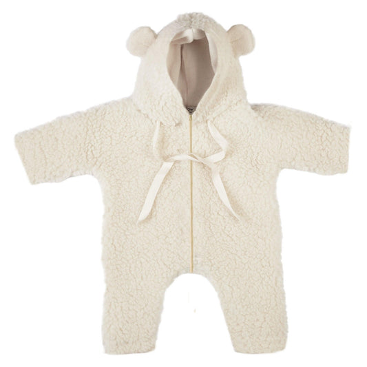 Baby/Kid Virgin Wool Overall - White-1