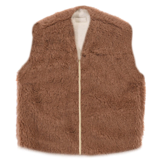 Baby/Kid Virgin Wool Vest - Brown-1