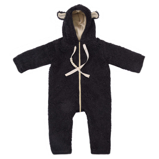 Baby/Kid Virgin Wool Overall - Charcoal-0