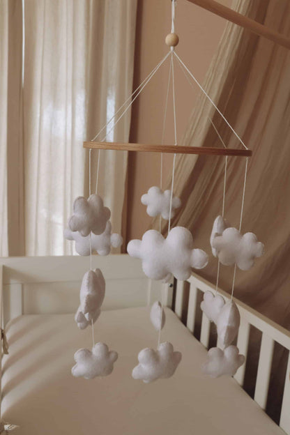 Handmade Clouds baby mobile