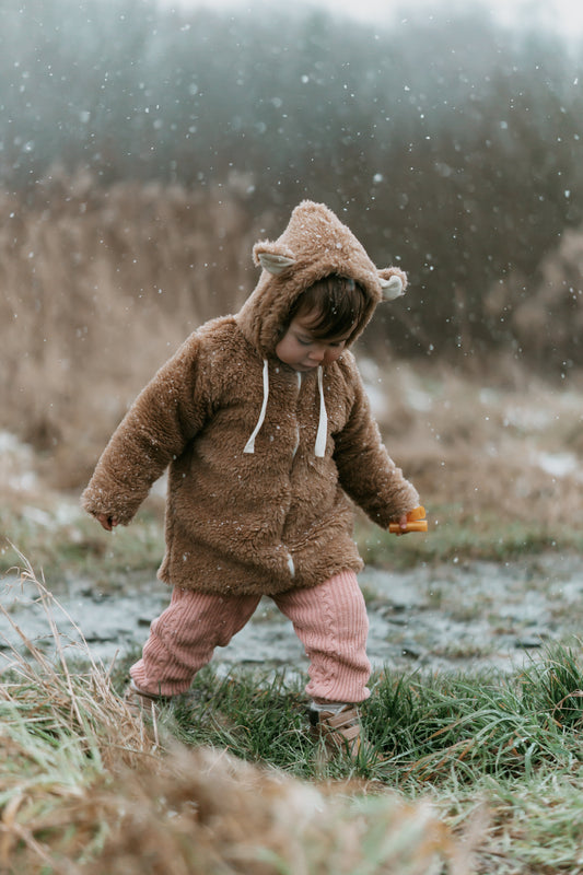 Baby/Kid Virgin Wool Jacket - Brown-1