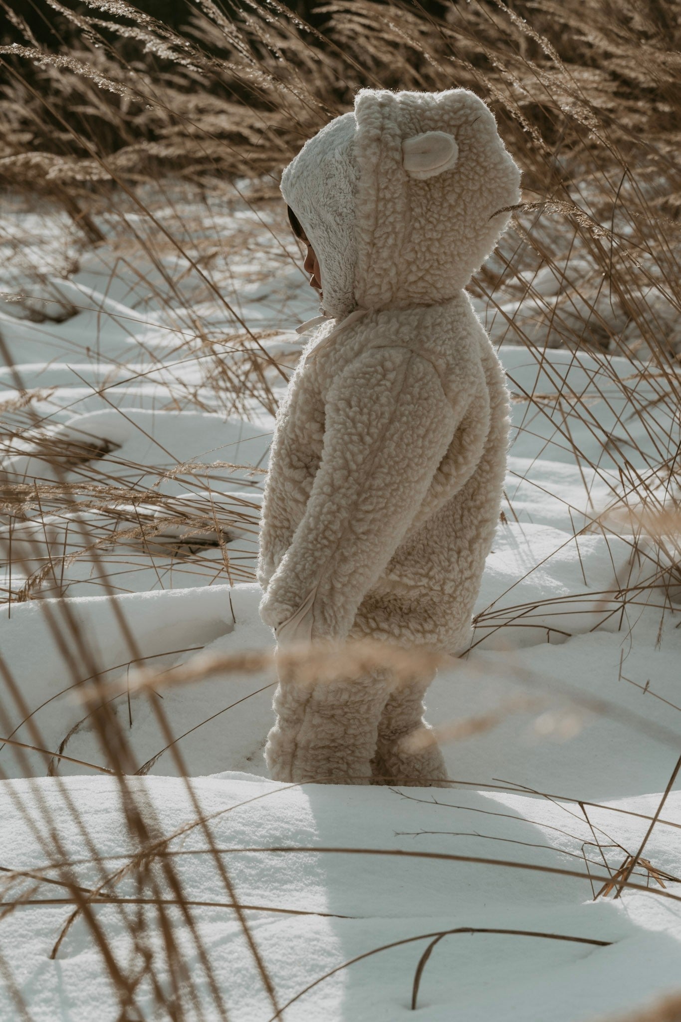 Baby/Kid Virgin Wool Overall - White-3