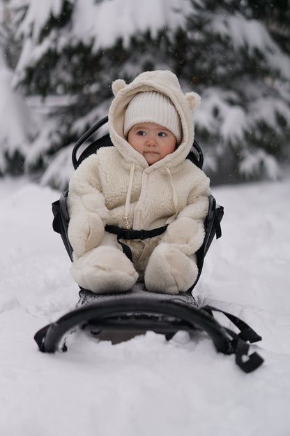 Baby/Kid Virgin Wool Overall - White-0