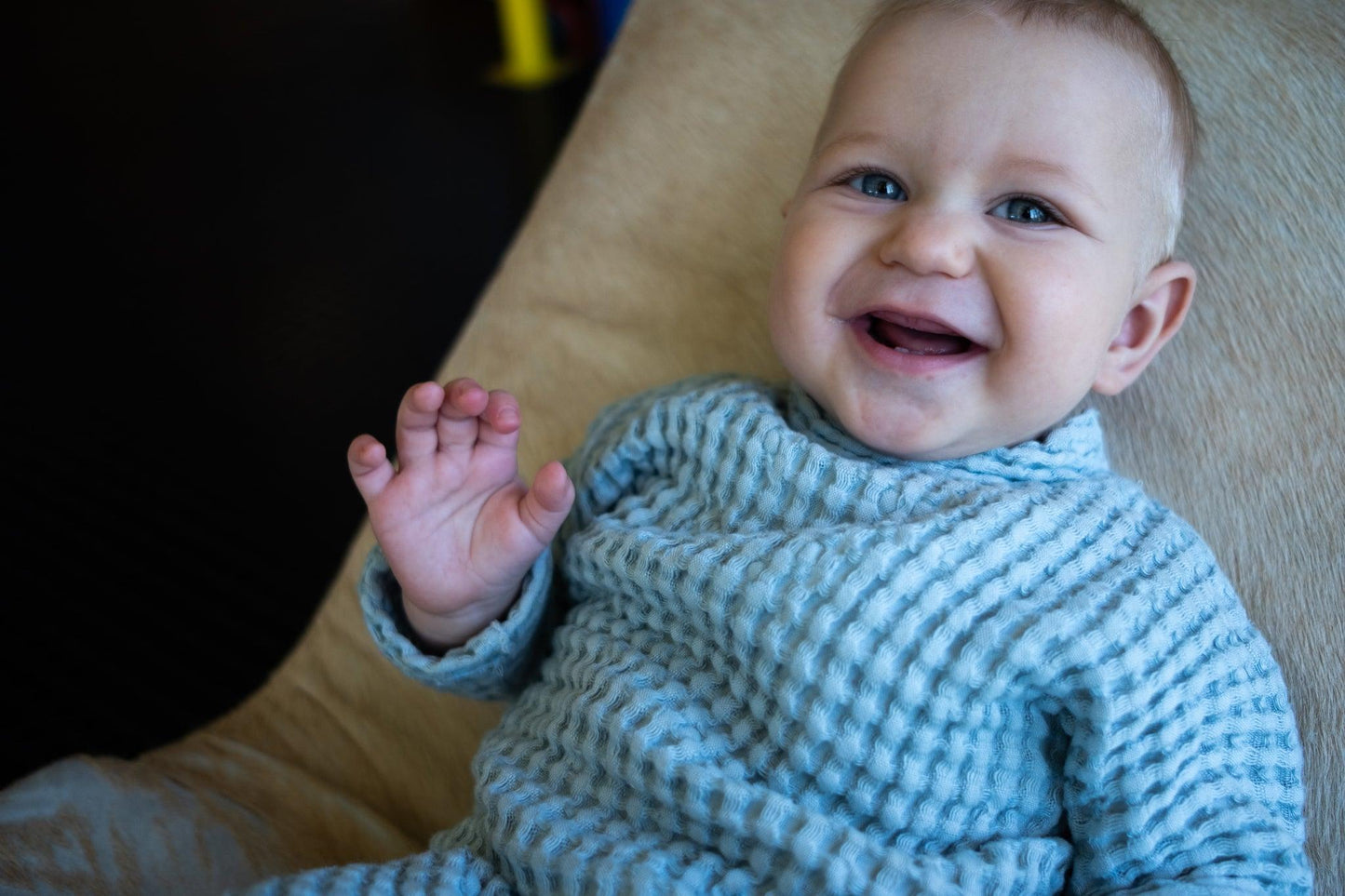 Linen Baby/Kid Clothing Set - Blue-4