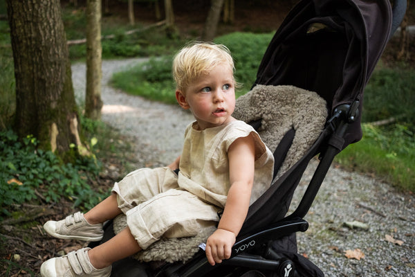 Greige Natural Sheepskin Stroller Liner-0