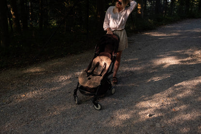 Greige Natural Sheepskin Stroller Liner-3