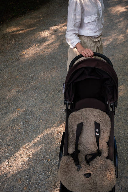 Greige Natural Sheepskin Stroller Liner-4