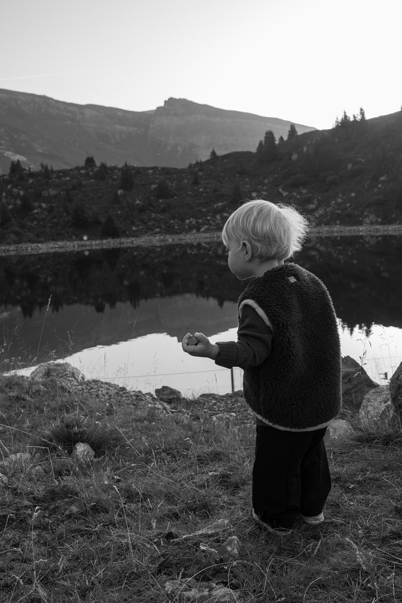 Baby/Kid Virgin Wool Vest - Charcoal-3