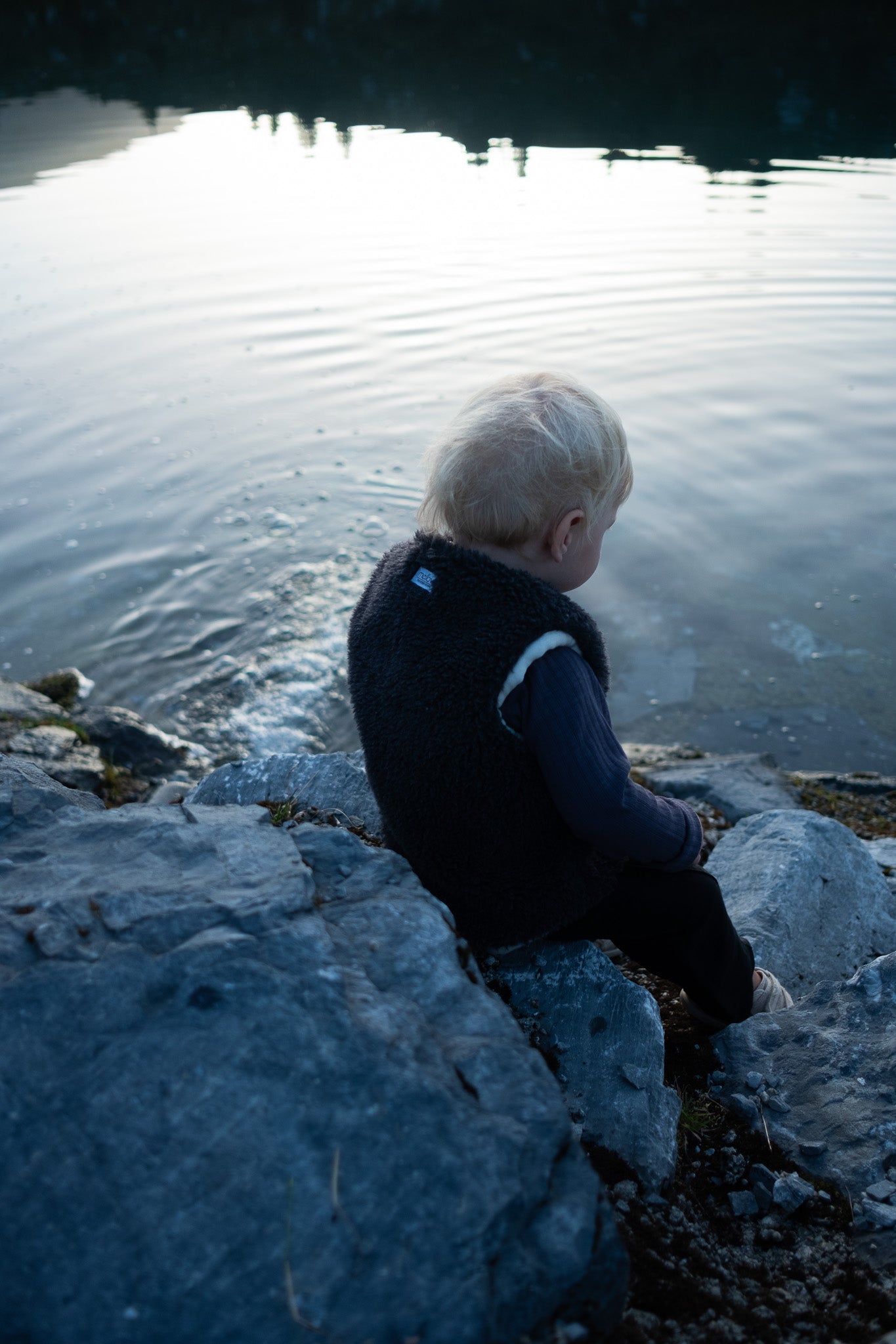 Baby/Kid Virgin Wool Vest - Charcoal-2