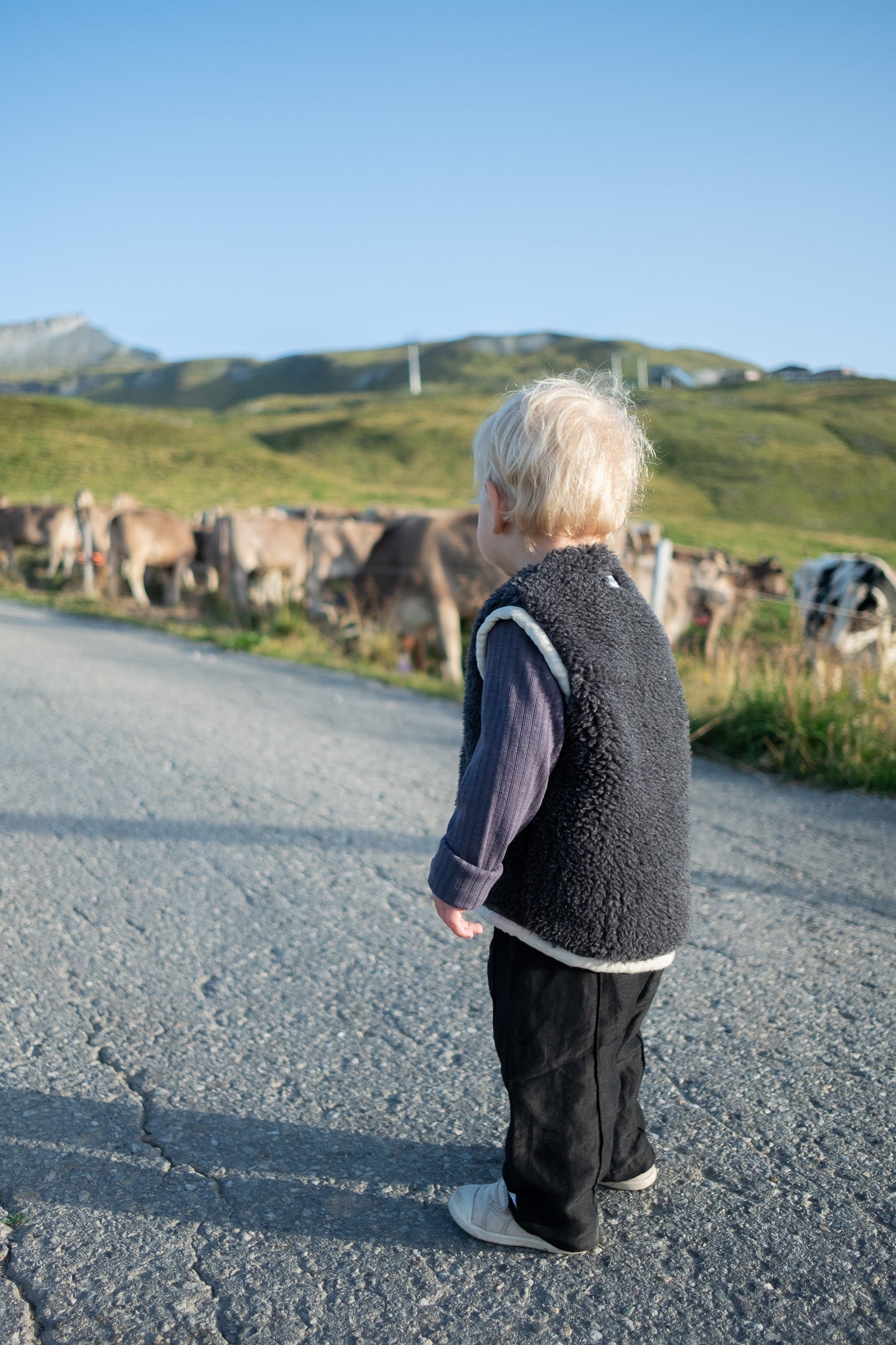 Baby/Kid Virgin Wool Vest - Charcoal-0