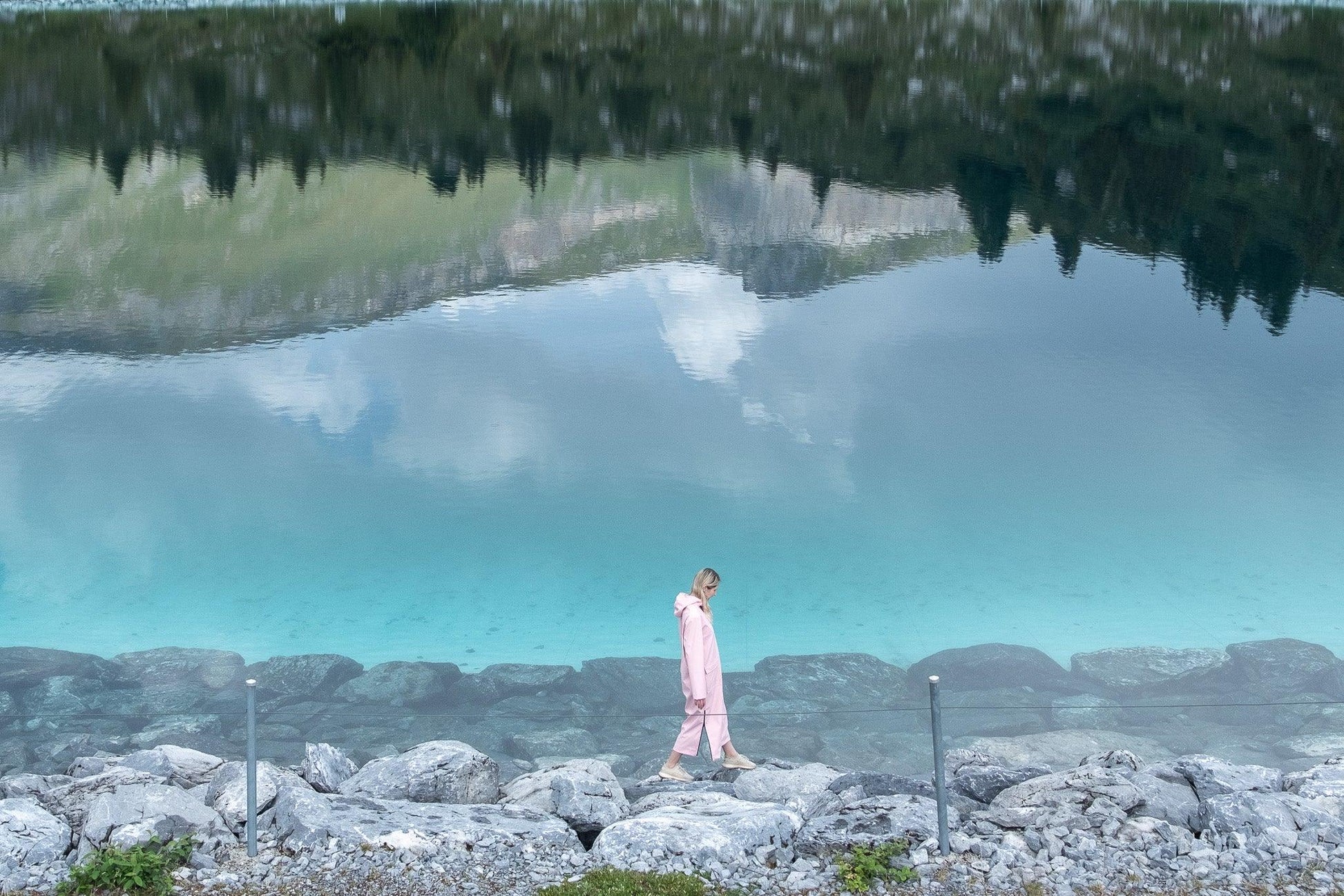 Waterproof Coat with Wool - Rosa-4