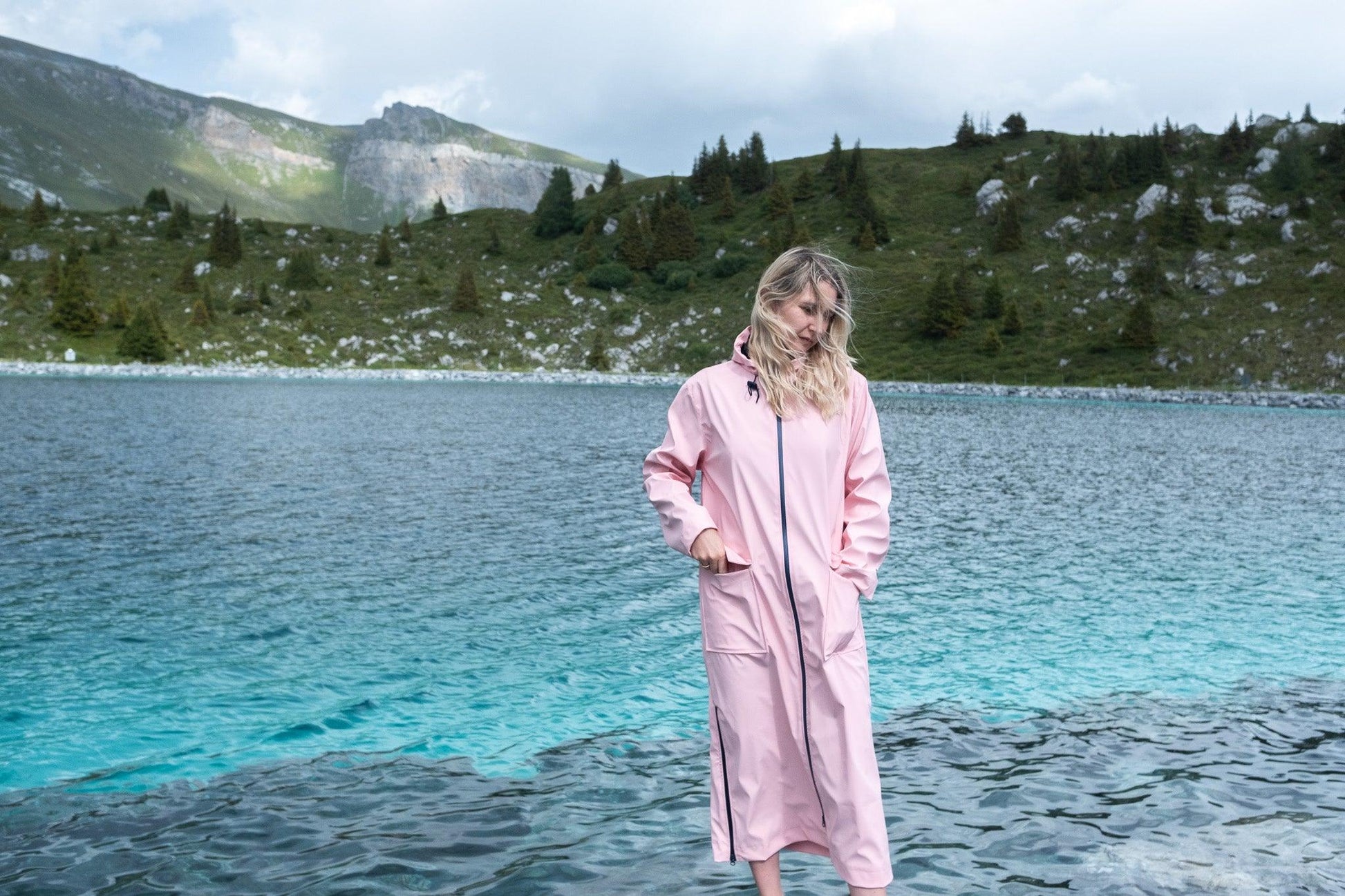 Waterproof Coat with Wool - Rosa-0