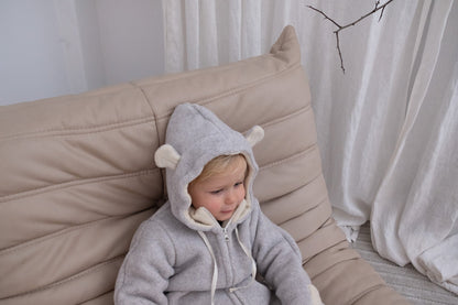 Baby/Kid Virgin Wool Jacket - Grey-2