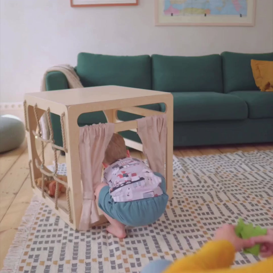 CUBITRI® Climbing Play Cube With Wooden Window