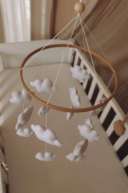 Handmade Clouds baby mobile