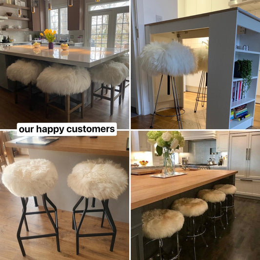 Natural Sheepskin Stool Cover-1