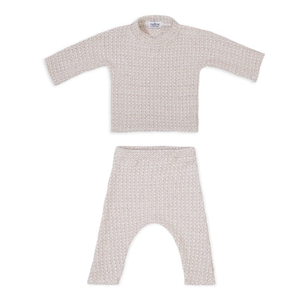 Linen Baby/Kid Clothing Set - Beige-1