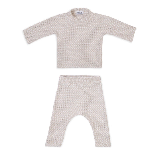 Linen Baby/Kid Clothing Set - Beige-1