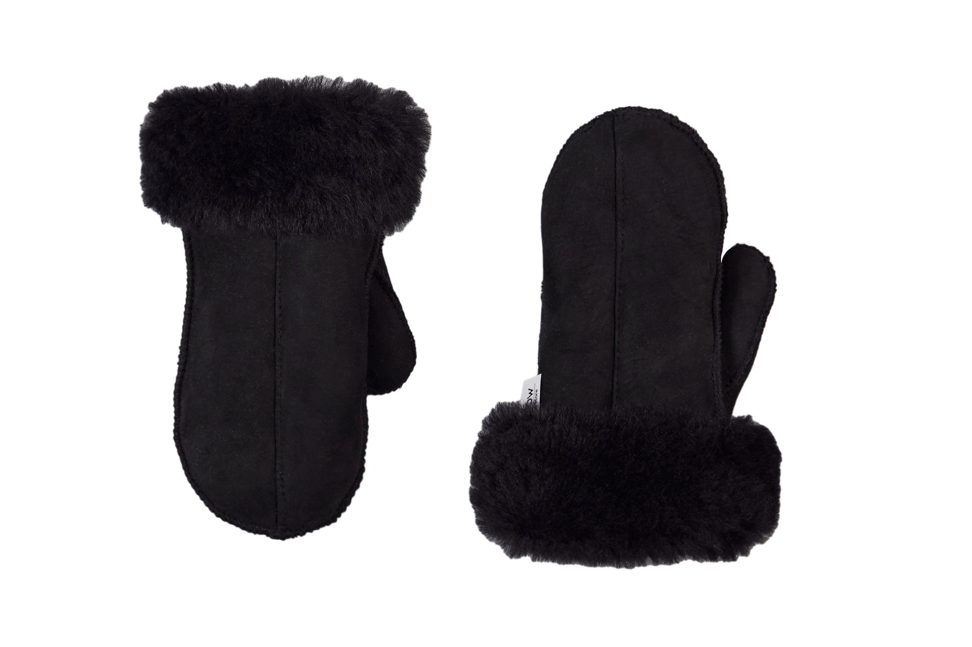 Adult Natural Sheepskin Gloves - Black-0