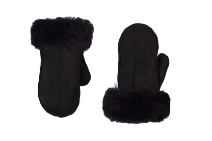 Adult Natural Sheepskin Gloves - Black-0