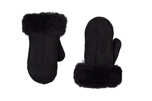 Adult Natural Sheepskin Gloves - Black-0