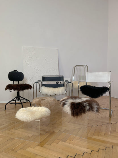 Natural Sheepskin Stool Cover-4