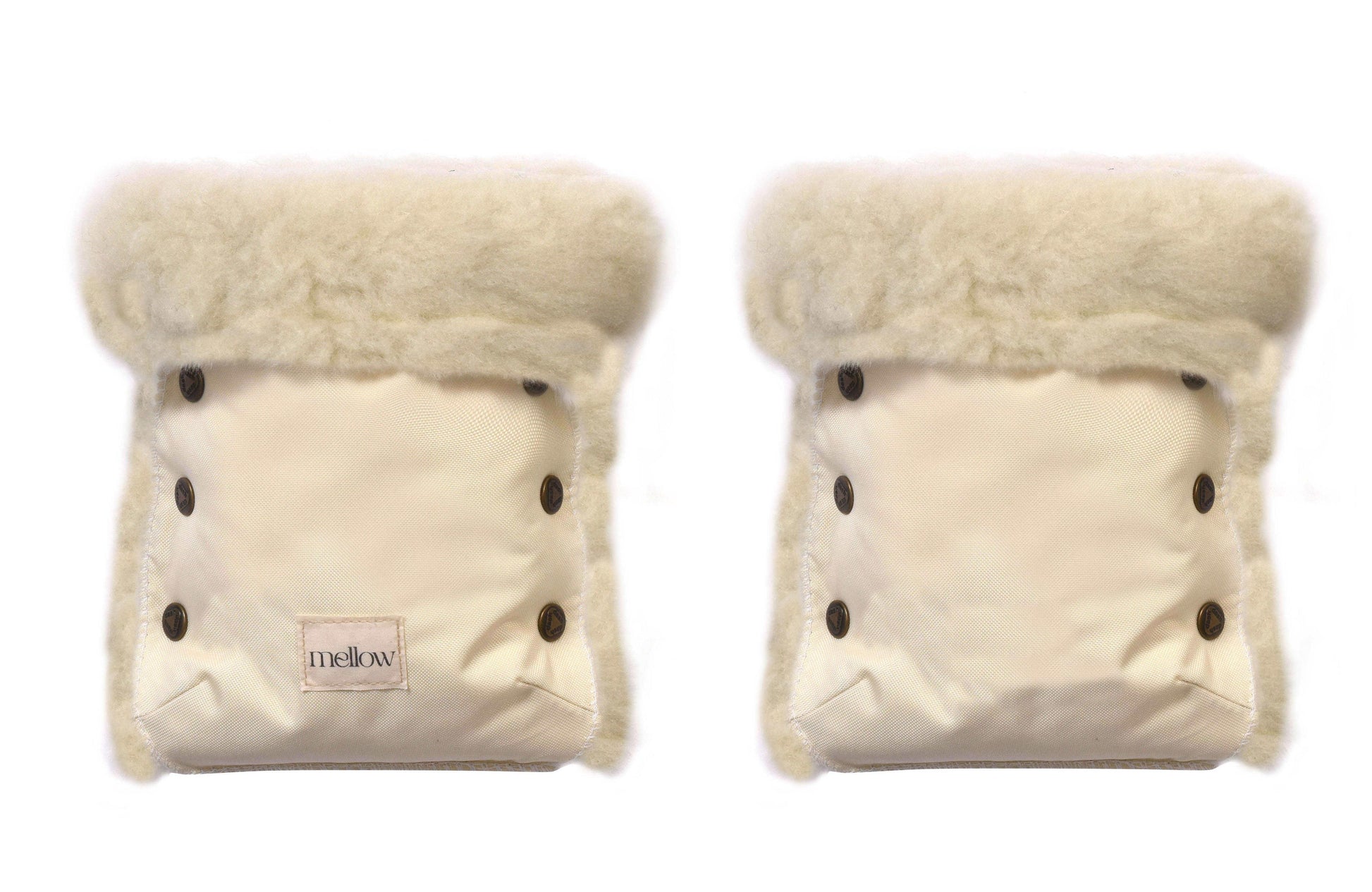 Waterproof Natural Wool Stroller Hand Muffs - White-0