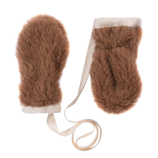 Brown Bear Woolen Baby Gloves-1