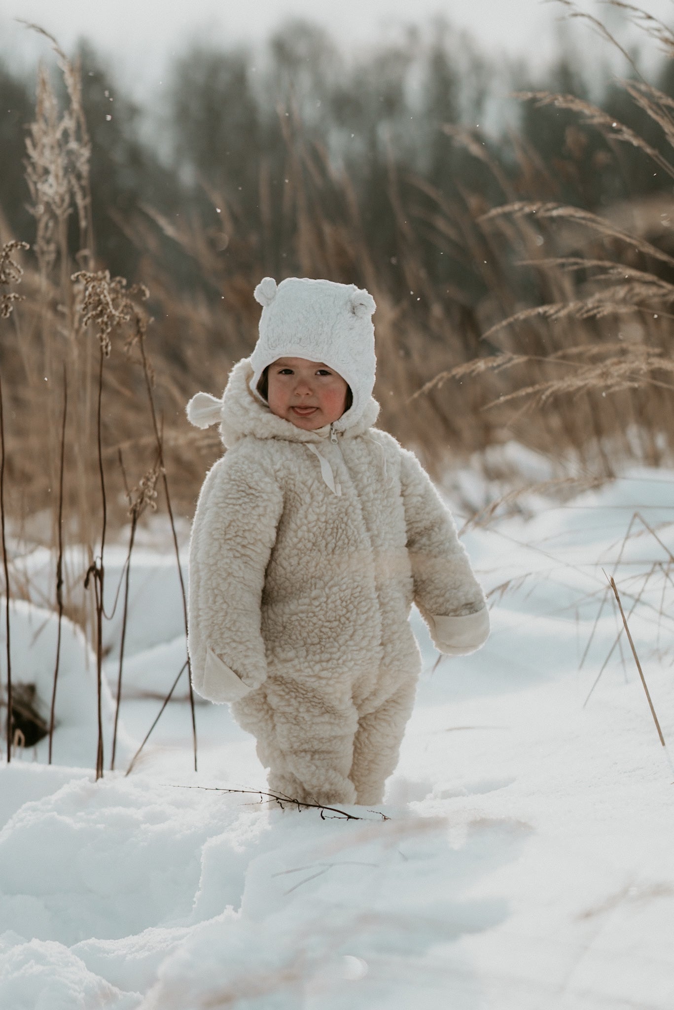 Polar Bear Woolen Baby Hat-3